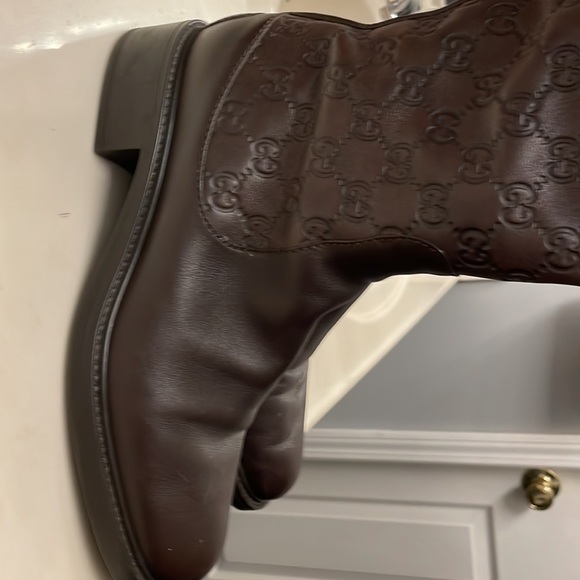 GUCCI GUCCISSIMA LeatherMAUD BACK ZIP RIDING BOOTS - Picture 12 of 15